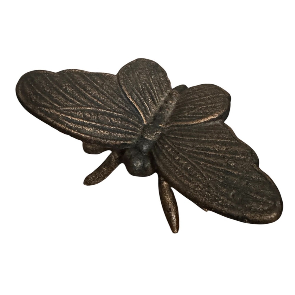 VTG Heavy Cast Metal Butterfly Figurine Paperweight Decor 4.5"